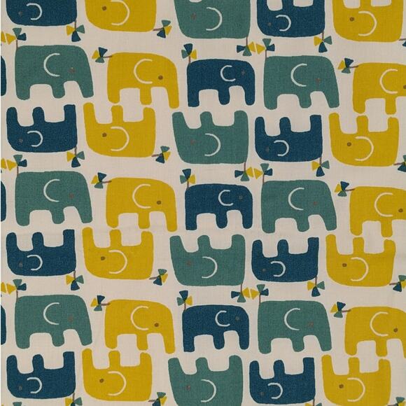 NEW Receiving BABY BLANKET Handmade Cotton 28x36 Blue & Yellow Elephants Fabric - Picture 1 of 6